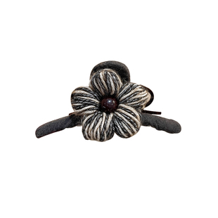 秋冬毛线花朵抓夹设计感蝴蝶结发夹大号发量多后脑勺盘发鲨鱼夹子