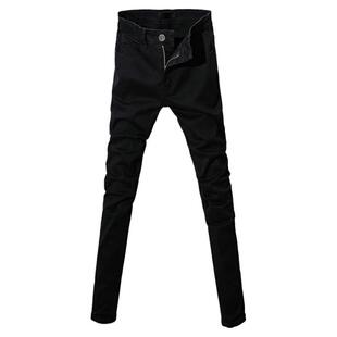 男士库子牛子裤子深色春季牛仔裤男裤子春秋弹力韩版潮流修身小脚