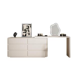 实木梳妆台卧室化妆台收纳柜一体简约橡木化妆柜2024新款化妆桌子