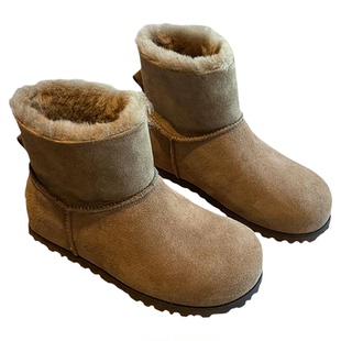 【TFM】内增高3CM~羊皮毛一体保暖雪地靴女冬季毛绒短靴勃肯棉鞋