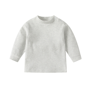 婴儿中领单件上衣秋冬宝宝打底内穿加厚保暖内衣秋衣半高领衣服冬