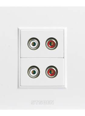 86型两位AV莲花音频插座面板RCA