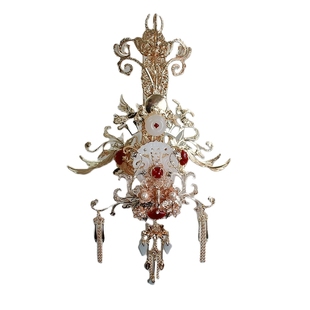 清月鹿鸣原创【素月清影】古风发饰战国袍魏晋风发冠发簪璎珞全套