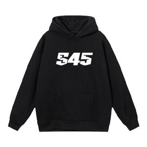 S45经典字母卫衣国潮男女宽松纯棉百搭情侣潮牌秋冬加绒连帽衫潮