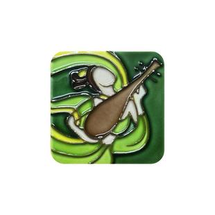 云冈石窟琵琶飞天旅游文创纪念品陶瓷原创设计国潮手工陶瓷冰箱贴