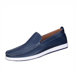 2025新款男士休闲皮鞋头层牛皮英伦男鞋潮流真皮透气懒人鞋男单鞋