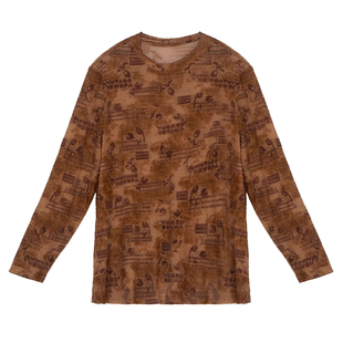 美丽客栈【自由颂】内搭上衣女大码新款胖mm网纱透气打底衫四季穿