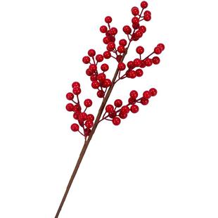 冬青仿真花发财果尤加利银杏叶乔迁圣诞红过新年装饰客厅干花摆件