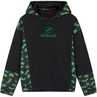 BM黑绿拼接设计感卫衣男潮ins潮牌美式复古帽衫男士秋季新款上衣