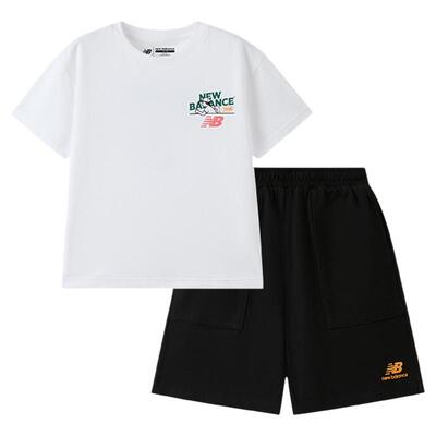 【凉感】New Balance nb童装男女26年新款T恤短裤套装ND2SG62143