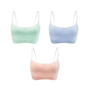 本周少女感棉花糖无缝一体织透气高弹无钢圈背心式贴合文胸内衣