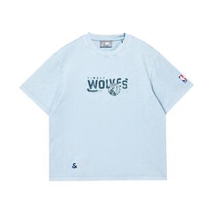 tq区绫致杰克琼斯NBA联名明尼苏达森林狼队印花纯棉短袖T恤