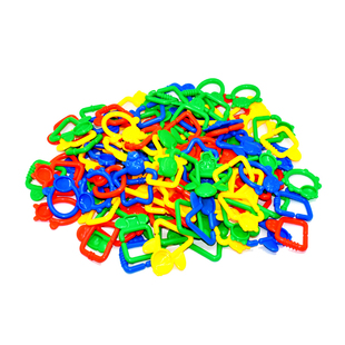 儿童动物扣环积木拼接拼插幼儿园宝宝益智力几何认知链条玩具论斤