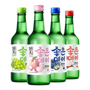 韩国进口好天好饮烧酒水果味女生低度酒水清酒果酒利口酒4瓶装