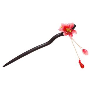 仿黑檀木中国风发钗盘新中式盘发发钗发簪古风木簪簪子发饰品配件