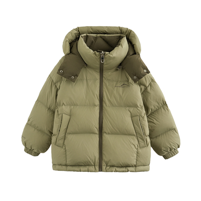 男童双面穿90白鸭绒羽绒服冬款