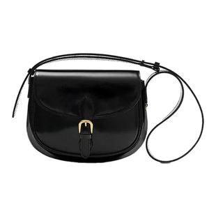 摩西奶奶 牛皮马鞍包单肩斜挎包复古真皮高级感小众包包2026新款