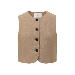 Into The East己印亚麻交织圆领马甲