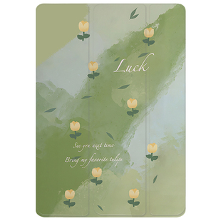 ipadair5保护套ins风可爱花朵pro11寸7九代10旋转8亚克力4带笔槽2023新款9适用苹果mini6第十代3轻薄10平板壳