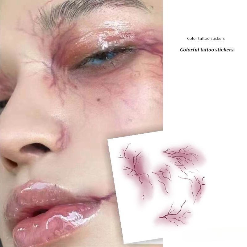 万圣节淤青纹身贴伤痕贴纸逼真3D腮红妆容男女擦伤仿妆贴脸贴