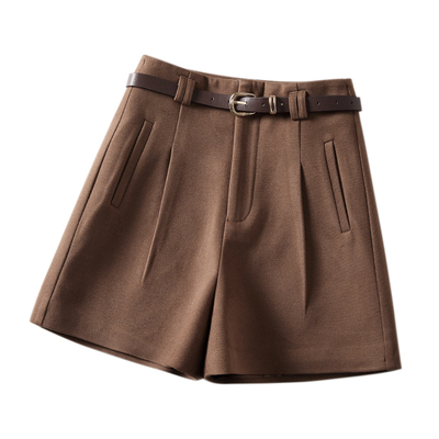高腰通勤珞柔短裤修身显瘦短裤