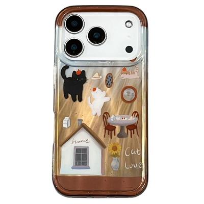 可爱房屋猫咪适用苹果手机壳