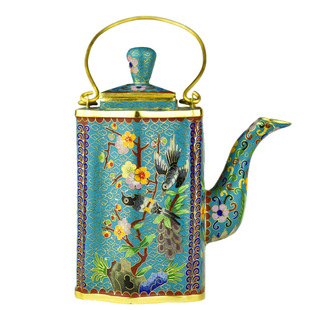 七八十年代北京景泰蓝老货金地西瓜罐铜胎掐丝珐琅茶叶罐客厅摆件