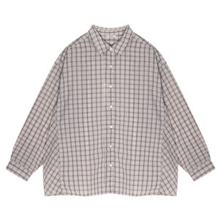 niko and ...衬衫女2026春季新款格纹休闲翻领薄款长袖上衣290574