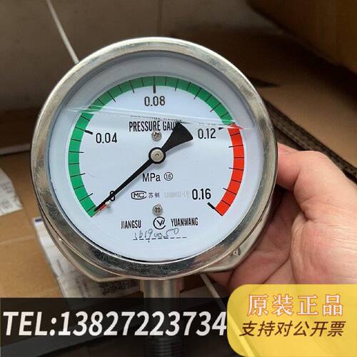 原装正品江苏远望船用耐震不锈钢304全钢压力表径向带后边100mm现
