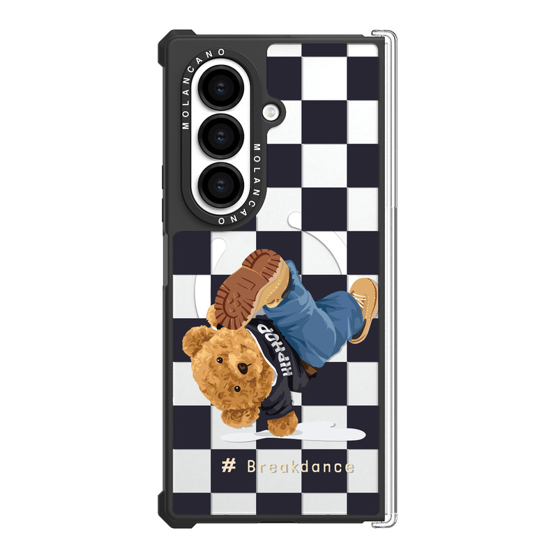 韩国MOLANCANO三星Galaxy Z Fold7磁吸手机壳折叠屏中轴铰链保护壳可爱波点萌熊简约透明轻薄防摔外壳保护套