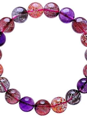 超七水晶男女情侣手串