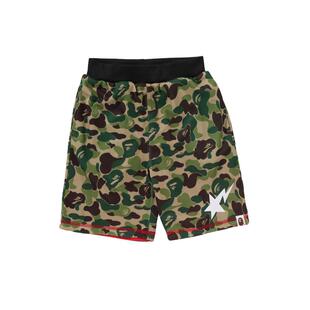 BAPE童装春夏猿人字母星标迷彩纯色两面穿运动篮球短裤353006M