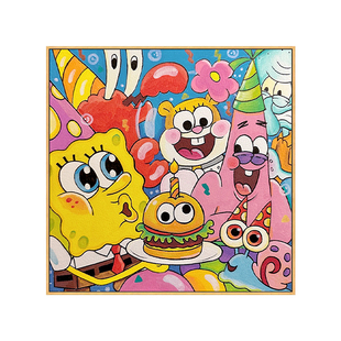 海绵宝宝2026年新款十字绣客厅卧室可爱卡通年轻人手工自己绣小件