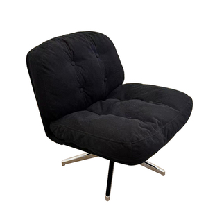 中古单人旋转小沙发椅子客厅轻奢高级休闲杜威林格黑色懒人包豪斯