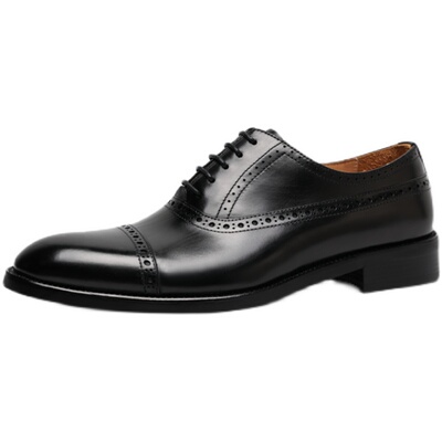 秋季正装风手工雕花皮鞋