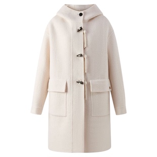 【美丽诺羊毛】Eland衣恋毛呢外套女装中长款加厚羊毛大衣冬季款