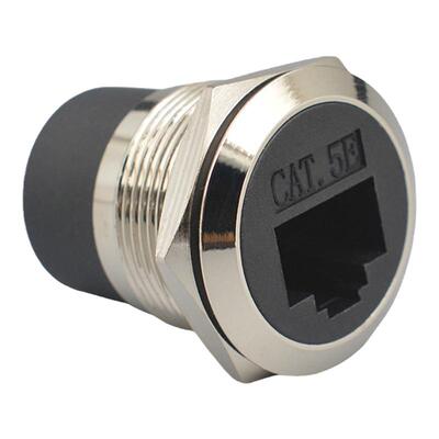 金属圆形超五类网络双通头连接器