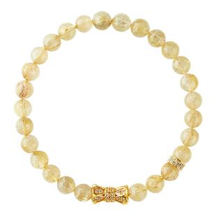 普陀山金发晶手串收藏级女款黄发晶水晶手链生日礼物