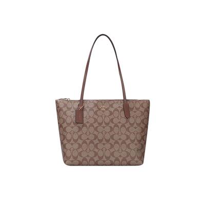 【自营】COACH/蔻驰经典印花女士时尚百搭单肩手提托特包CBT18