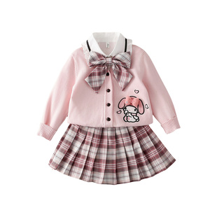 D.Bkyer女童冬装美乐蒂衣服jk套装儿童毛衣小女孩学院风裙子春装