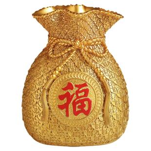 新中式创意钱袋存钱罐摆件家居客厅酒柜储蓄罐装饰品乔迁开业礼品