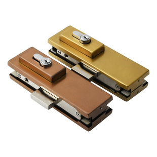 玻璃门锁办公室插销锁无框门钢化玻璃门锁通用型地弹簧锁夹地锁夹