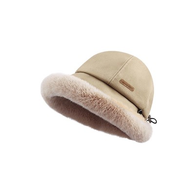 毛绒帽子女冬季新款渔夫帽冬天加厚骑车保暖棉帽东北防寒防风帽