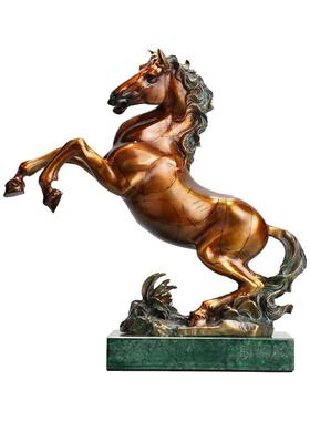 必禧利黄铜马到成功摆件