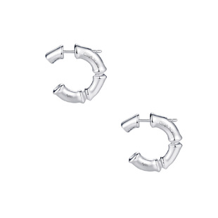 COUGH IN VAIN 分竹节刻字925银耳钉轻奢小众独特设计感高级耳饰