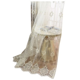 白色简欧式土耳其工艺绳绣透光纱帘卧室客厅阳台绣花窗纱定制成品