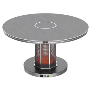 桌中皇电暖桌餐桌一体家用火锅烤火桌子2025新款圆形取暖桌烤火炉