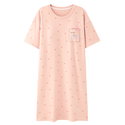 【浪莎】官方正品纯棉短袖睡裙女