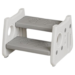 智慧兔二层阶梯凳无扶手防滑宝宝洗手台阶凳多功能称重卫生间白灰
