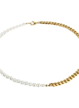 王子文同款钛钢珍珠项链~高品质